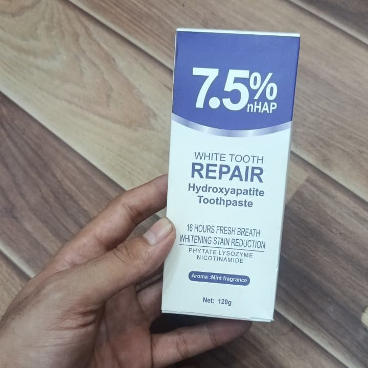 7.5% nHAP White Tooth Repair Toothpaste – Hydroxyapatite Enamel Strengthening & Whitening Formula (120g)